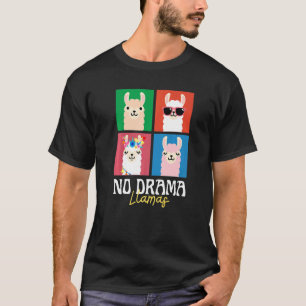 Geen drama Llamas Squares 70s Dier T-shirt
