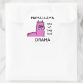 Geen drama mama lama ronde sticker (Tas)