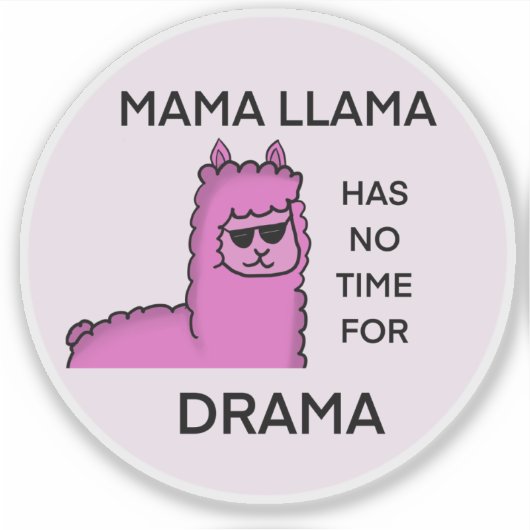 Geen drama mama lama sticker (Voorkant)