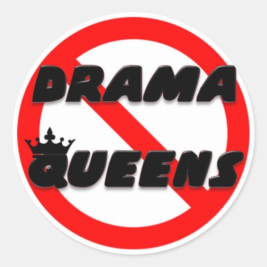 Geen drama Queens Ronde Sticker (Voorkant)