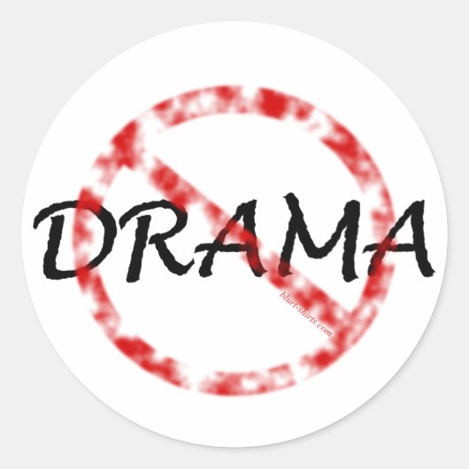 Geen Drama Ronde Sticker (Voorkant)