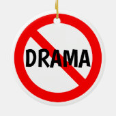 GEEN DRAMA-teken in rood, wit en zwart kerstmis Keramisch Ornament (Achterkant)