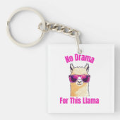 Geen drama voor deze lama - Funny Llama Sleutelhanger (voorkant)