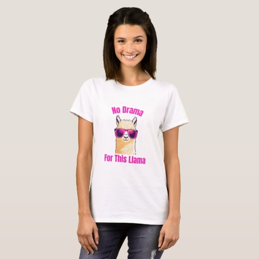 Geen drama voor deze lama - Funny Llama T-shirt (Voorkant volledig)