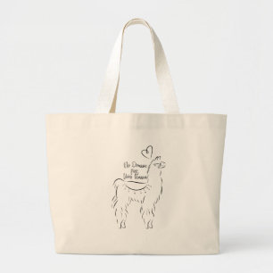Geen drama voor deze lama grote tote bag