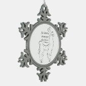 Geen drama voor deze lama tin sneeuwvlok ornament (Links)