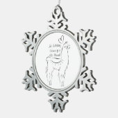 Geen drama voor deze lama tin sneeuwvlok ornament (Rechts)