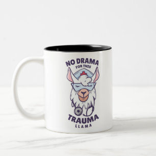 GEEN DRAMA VOOR DEZE TRAUMA LLAMA TWEEKLEURIGE KOFFIEMOK