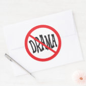 Geen Drama waarschuwingsteken Ronde Sticker (Envelop)