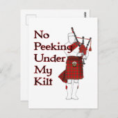 Geen drang onder mijn Kilt Funny Bagpipe-speler Briefkaart (Voorkant / Achterkant)
