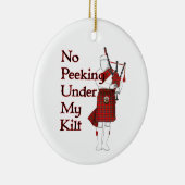 Geen drang onder mijn Kilt Funny Bagpipe-speler Keramisch Ornament (Rechts)