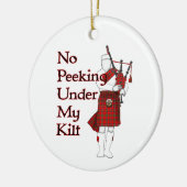 Geen drang onder mijn Kilt Funny Bagpipe-speler Keramisch Ornament (Links)