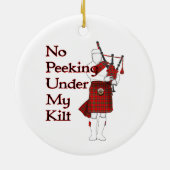 Geen drang onder mijn Kilt Funny Bagpipe-speler Keramisch Ornament (Achterkant)