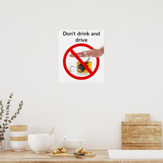 Geen drink en rijden poster (Keuken)