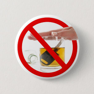 Geen drink en rijden ronde button 5,7 cm