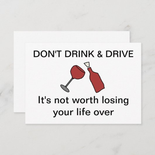 Geen drink- en schijfstation Kaart (Voorkant / Achterkant)