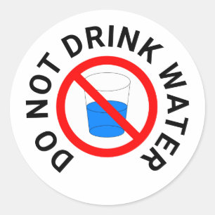 Geen Drink in een klassieke waterrondesticker Ronde Sticker