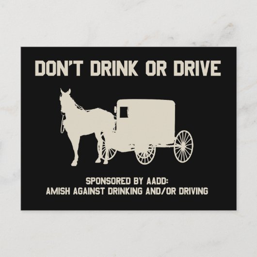 geen drink of schijf briefkaart (Voorkant)