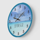Geen Drink vóór Vijf Beach Theme Groot Grote Klok (Hoek)