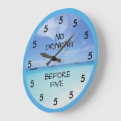 Geen Drink voor Vijf Beach Theme Novelty Grote Klok (Hoek)