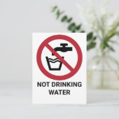 Geen Drink water, verbodsteken Briefkaart (Staand voorkant)