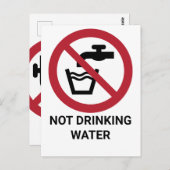 Geen Drink water, verbodsteken Briefkaart (Voorkant / Achterkant)