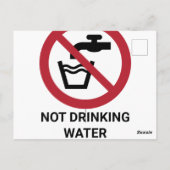 Geen Drink water, verbodsteken Briefkaart (Achterkant)
