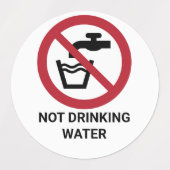 Geen Drink water, verbodsteken Labels (Design 2)
