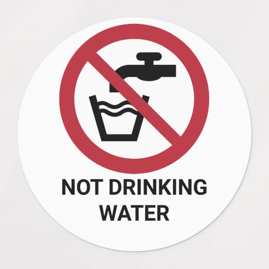 Geen Drink water, verbodsteken Labels (Design 2)