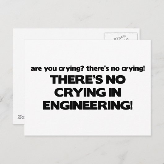 Geen drogen in engineering briefkaart (Voorkant / Achterkant)