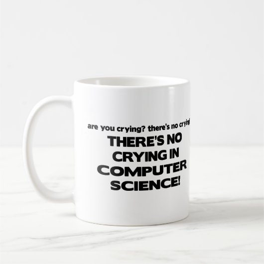 Geen droging in computerwetenschap koffiemok (Links)