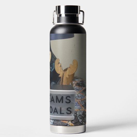 Geen dromen, alleen doelen: Reindeer Water Bottle Waterfles (Achterkant)