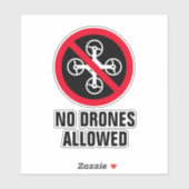 Geen drone vliegen toegestaan aangepaste vinyl sti sticker (Vel)