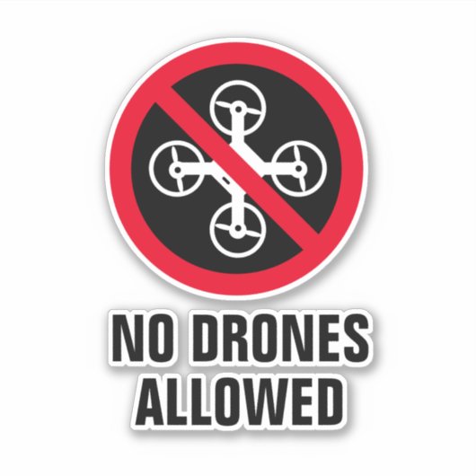 Geen drone vliegen toegestaan aangepaste vinyl sti sticker (Voorkant)