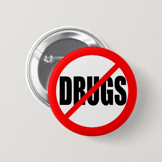 "GEEN DRUGS" RONDE BUTTON 5,7 CM (Voorkant /achterkant)