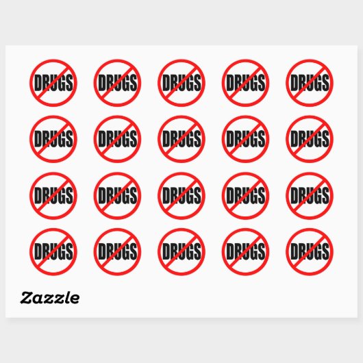 "GEEN DRUGS" RONDE STICKER (Vel)