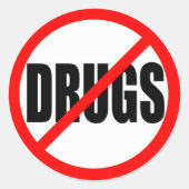 "GEEN DRUGS" RONDE STICKER (Voorkant)