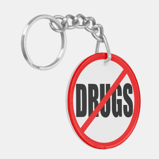 "GEEN DRUGS" SLEUTELHANGER (Voorkant Links)