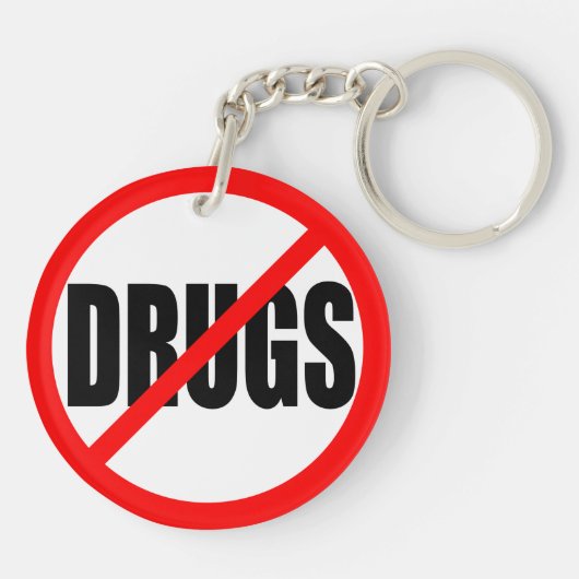 "GEEN DRUGS" SLEUTELHANGER (Achterkant)