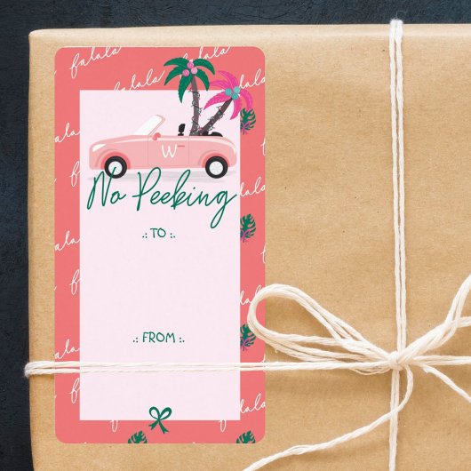 Geen druppelroze kerstroze bekeerbaar etiket