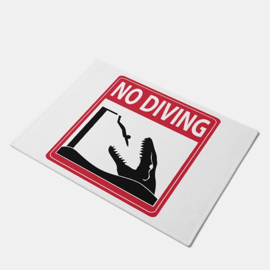 Geen duiken (Mosasaurus) Deurmat (Schuin)