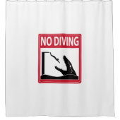 Geen duiken (Mosasaurus) Douchegordijn (Voorkant)