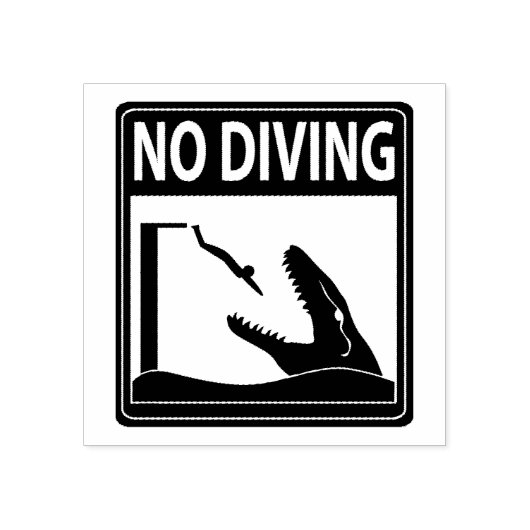 Geen duiken (Mosasaurus) Rubberstempel (Afrduk)