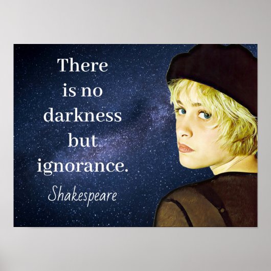Geen duisternis maar onwetendheid — Shakespeare Poster (Voorkant)