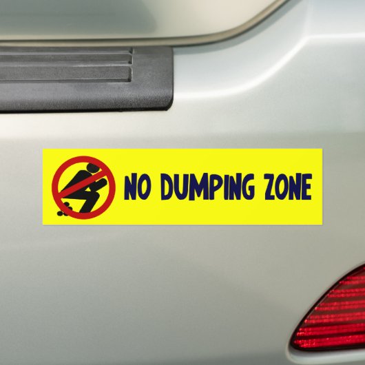 Geen dumpingzone bumpersticker (Op auto)
