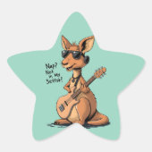Geen dutje in mijn setlist Funny Rock Kangaroo Bas Ster Sticker (Voorkant)