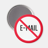Geen e-mail | Rood cirkelteken | Magneet (Voorkant / Achterkant)