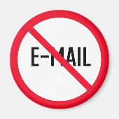 Geen e-mail | Rood cirkelteken | Magneet (Voorkant)