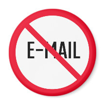Geen e-mail | Rood cirkelteken | Magneet
