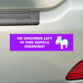 Geen eenhoorns bumper sticker (Op auto)